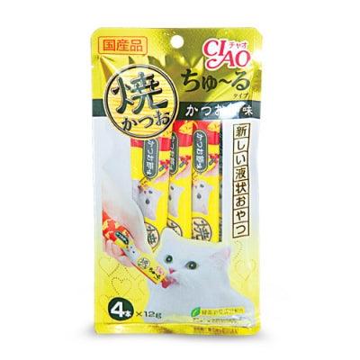 【CIAO】肉泥小食 - 綠茶燒魚柳(鏗魚原味) 12g x 4pcs For Discount