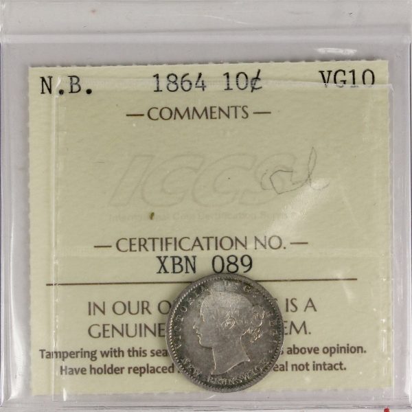 1864 New Brunswick 10-cents ICCS Certified VG-10 Online Hot Sale