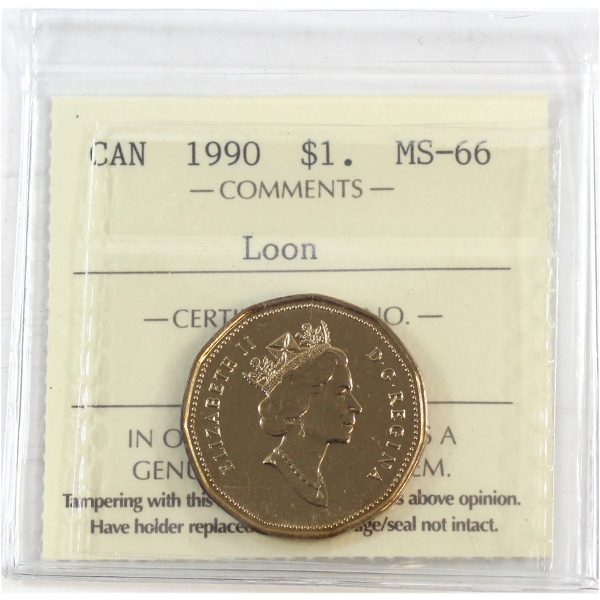 1990 Canada Loon Dollar ICCS Certified MS-66 Supply