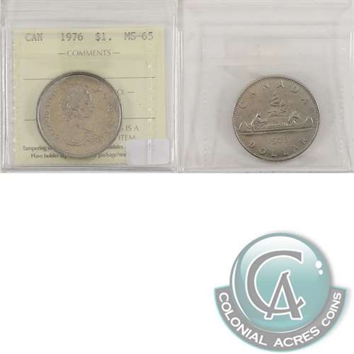 1976 Canada Nickel Dollar ICCS Certified MS-65 For Sale