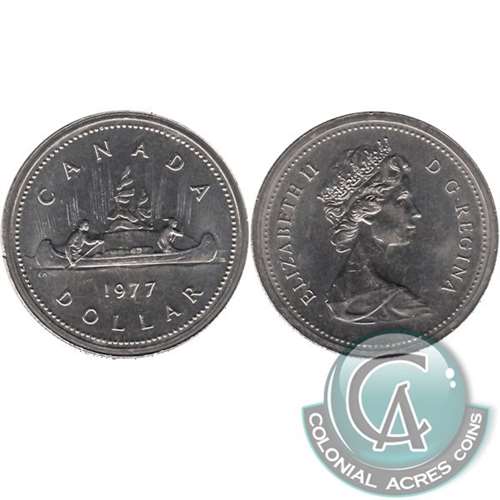 1977 Var. 3 Det. Jewel SWL Canada Nickel Dollar UNC+ (MS-62) Online now