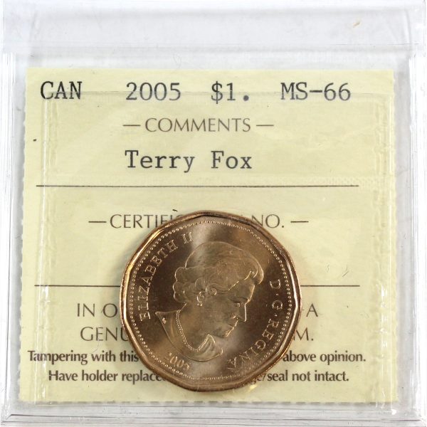 2005 Terry Fox Canada Dollar ICCS Certified MS-66 Sale