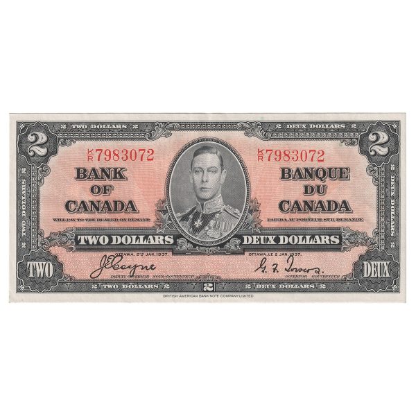 BC-22c 1937 Canada $2 Coyne-Towers, K R, AU Fashion