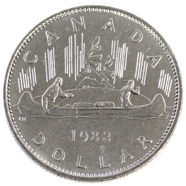 1982 Voyageur Canada Nickel Dollar Uncirculated (MS-60) Online now