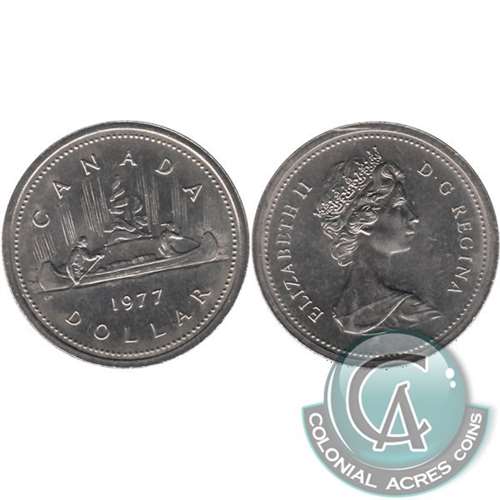 1977 Var. 2 Det. Jewel LWL Canada Nickel Dollar Uncirculated (MS-60) Online now