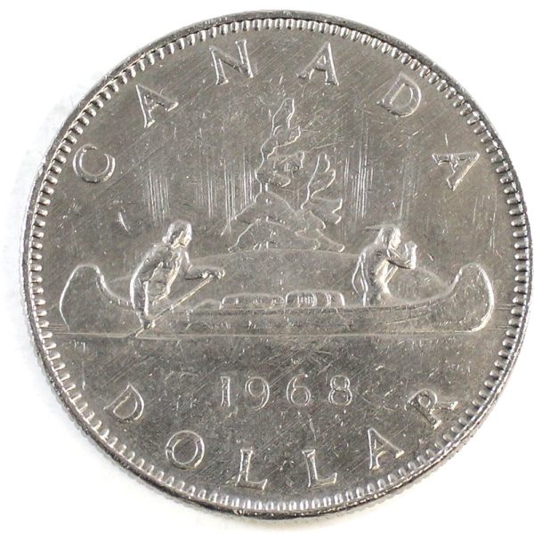 1968 No Island Canada Nickel Dollar AU-UNC (AU-55) Online