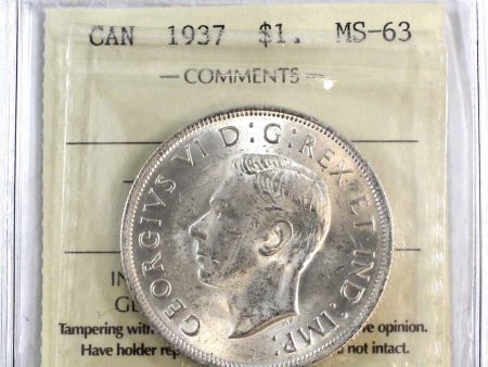 1937 Canada Dollar ICCS Certified MS-63 Hot on Sale