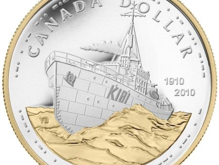 2010 Canadian Navy Gold Plated Proof Silver Dollar in Square Capsule Online now