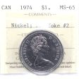 1974 Double Yoke #2 Canada Nickel Dollar ICCS Certified MS-65 Sale