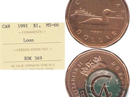 1991 Canada Loon Dollar ICCS Certified MS-66 Hot on Sale