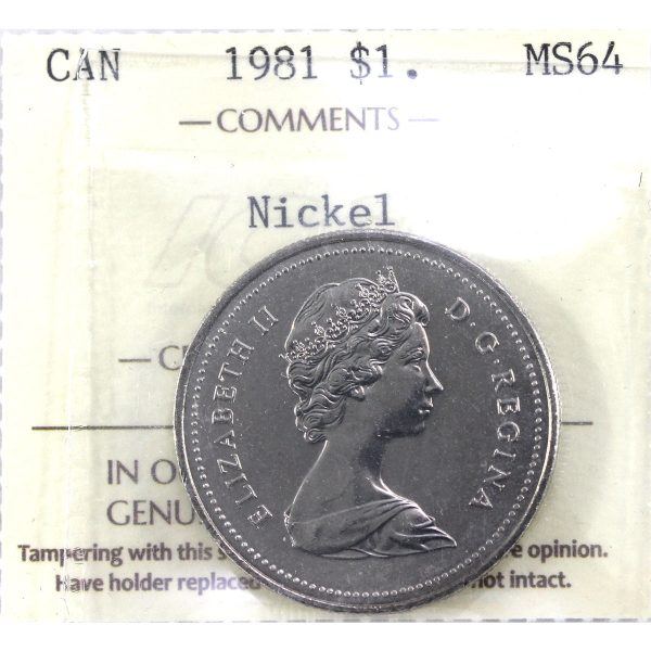 1981 Canada Nickel Dollar ICCS Certified MS-64 Cheap