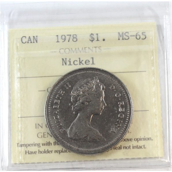 1978 Canada Nickel Dollar ICCS Certified MS-65 For Cheap