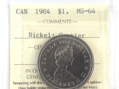 1984 Cartier Canada Nickel Dollar ICCS Certified MS-64 on Sale