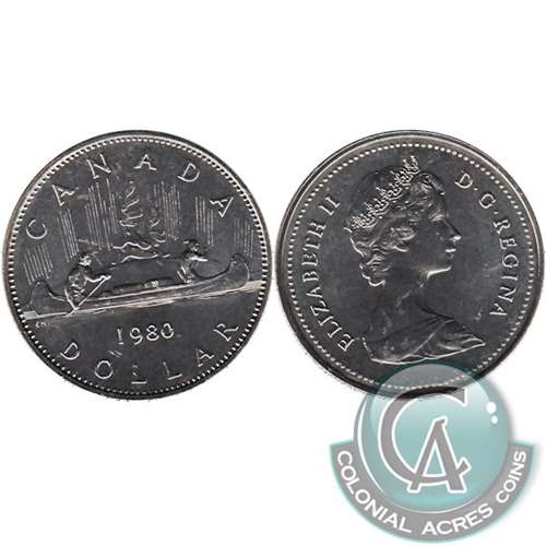 1980 Canada Nickel Dollar Uncirculated (MS-60) For Discount