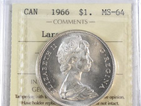 1966 Large Beads Canada Dollar ICCS Certified MS-64 Supply