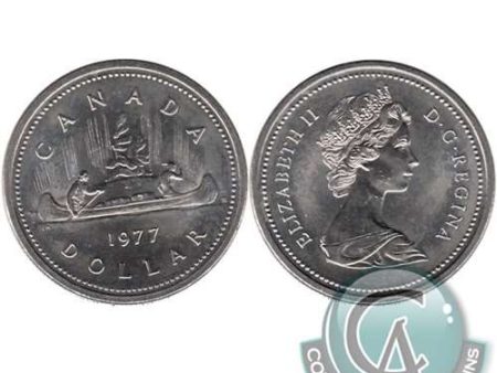 1977 Var. 1 Att. Jewel SWL Canada Nickel Dollar Brilliant UNC. (MS-63) For Cheap