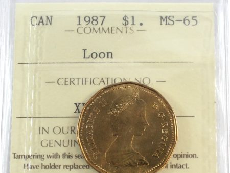 1987 Canada Loon Dollar ICCS Certified MS-65 Online now