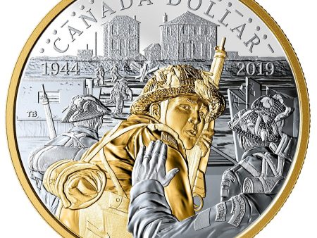 2019 Canada 75th Ann. of D-Day Gold Plated Proof Silver Dollar (No Tax) Square Capsule on Sale