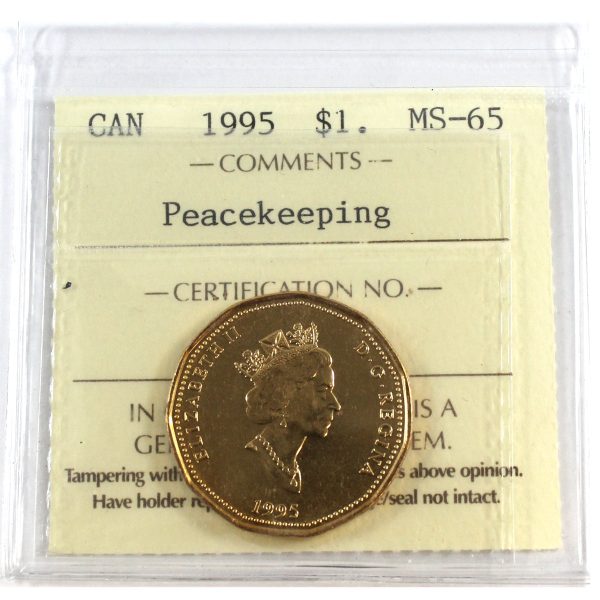 1995 Canada Peacekeeping Dollar ICCS Certified MS-65 Fashion