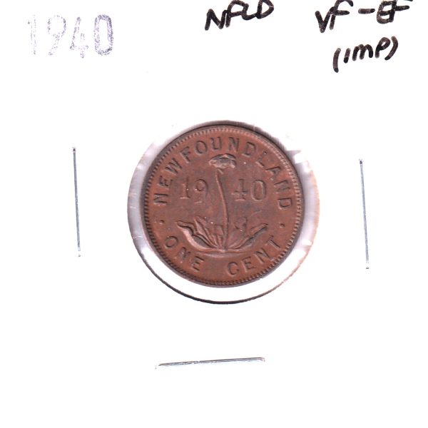 1940 Newfoundland 1-cent VF-EF (VF-30) Corrosion, nick, or impaired Supply