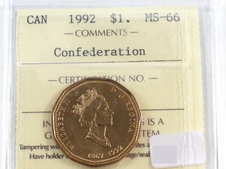 1992 Canada Confederation Dollar ICCS Certified MS-66 Hot on Sale