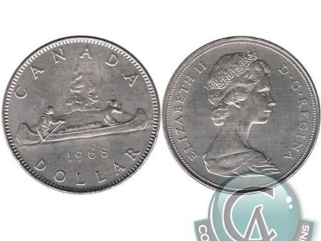 1968 No Island Canada Nickel Dollar Uncirculated (MS-60) For Cheap