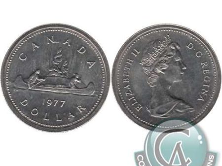 1977 Var. 2 Det. Jewel LWL Canada Nickel Dollar Brilliant UNC. (MS-63) For Discount