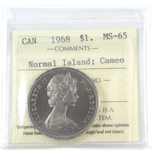 1968 Normal Island Canada Dollar ICCS Certified MS-65 Cameo Discount