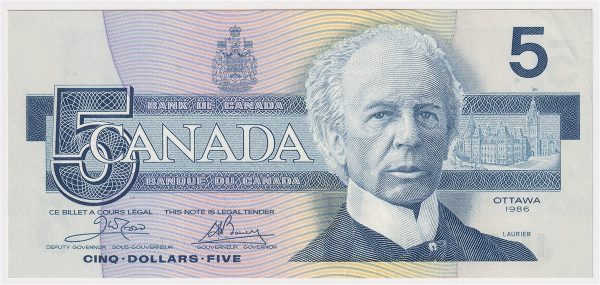 BC-56a 1986 Canada $5 Crow-Bouey, ENB, AU Online now