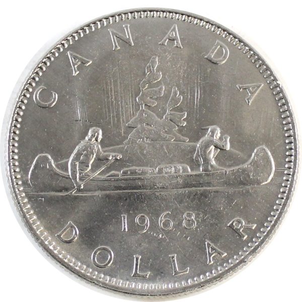 1968 No Island Canada Nickel Dollar Brilliant Uncirculated (MS-63) Hot on Sale