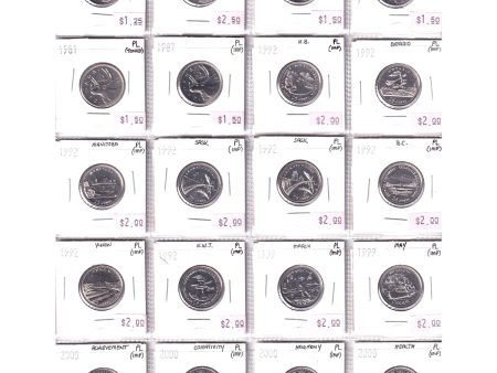 Lot of 20x 1968-2000 Canada 25-cents Proof Like or BU, 20Pcs (Impaired, duplicate) Online Sale