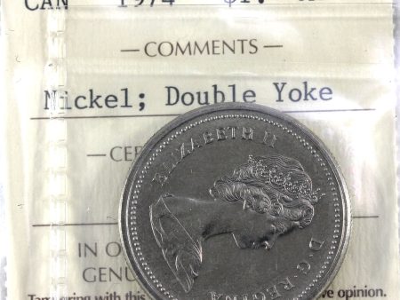 1974 Double Yoke Canada Nickel Dollar ICCS Certified MS-63 Fashion