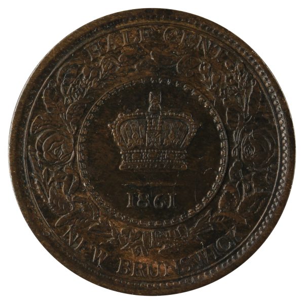 1861 New Brunswick 1 2 Cent EF-AU (EF-45) $ Online