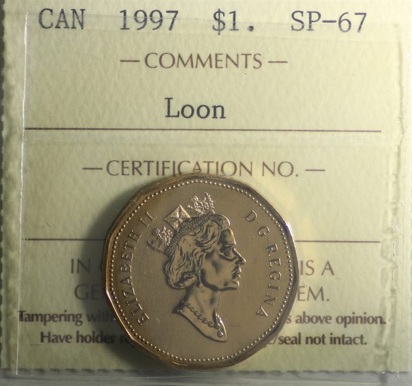 1997 Canada Loon Dollar ICCS Certified SP-67 Sale