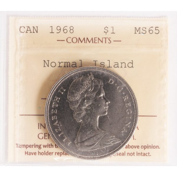 1968 Normal Island Canada Dollar ICCS Certified MS-65 Discount