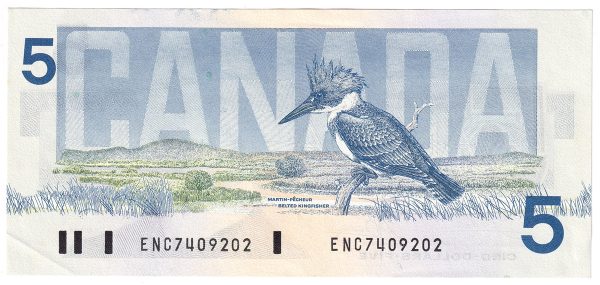 BC-56a 1986 Canada $5 Crow-Bouey, ENC, AU For Discount