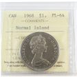 1968 Normal Island Canada Dollar ICCS Certified PL-64 For Discount