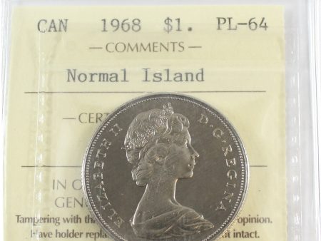 1968 Normal Island Canada Dollar ICCS Certified PL-64 For Discount