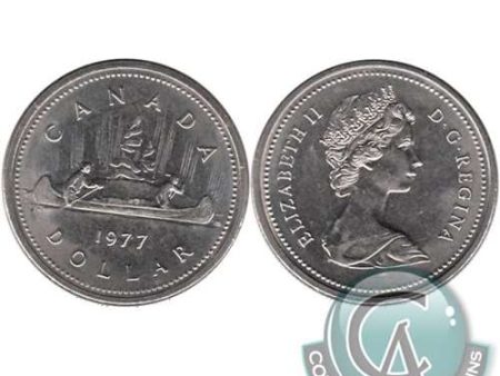 1977 Var. 1 Att. Jewel SWL Canada Nickel Dollar UNC+ (MS-62) Online Hot Sale