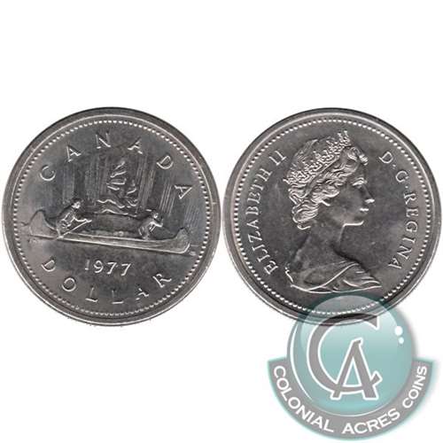 1977 Var. 1 Att. Jewel SWL Canada Nickel Dollar UNC+ (MS-62) Online Hot Sale