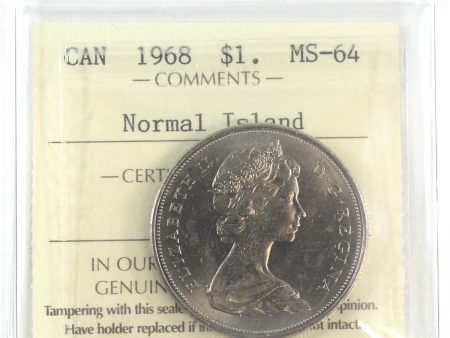 1968 Normal Island Canada Dollar ICCS Certified MS-64 on Sale