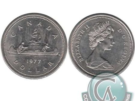 1977 Var. 1 Att. Jewel SWL Canada Nickel Dollar Circulated Discount