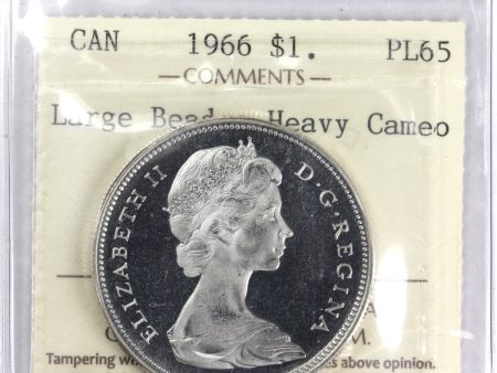 1966 Large Beads Canada Dollar ICCS Certified PL-65 Heavy Cameo Online Hot Sale