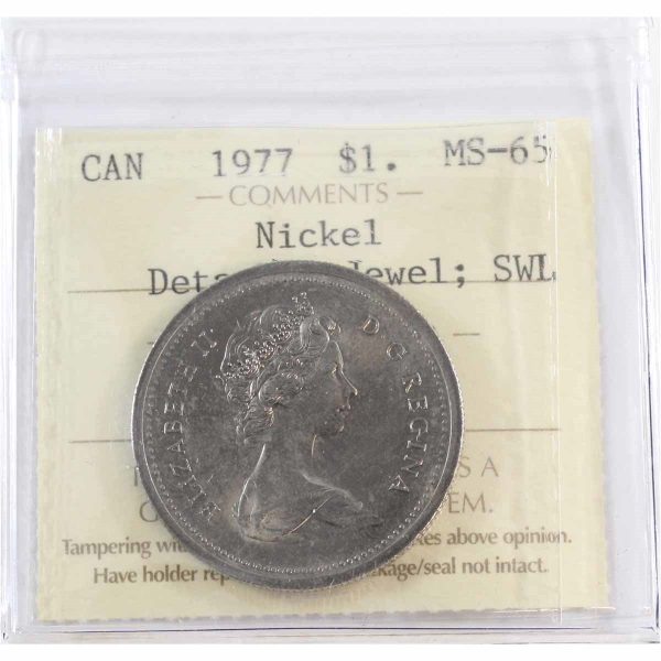 1977 SWL; Detached Jewel Canada Nickel Dollar ICCS Certified MS-65 Online Sale