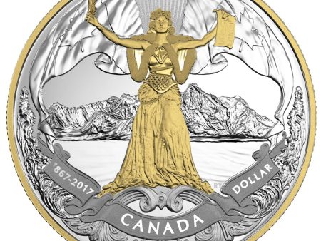 2017 Canada $1 Confederation Gold Plated Proof Silver in square capsule (No Tax) Sale