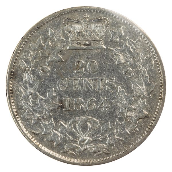 1864 New Brunswick 20-cents ICCS Certified EF-40 For Discount