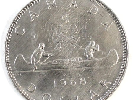 1968 No Island Canada Nickel Dollar Choice BU (MS-64) For Cheap