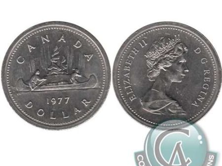 1977 Var. 2 Det. Jewel LWL Canada Nickel Dollar Circulated Cheap