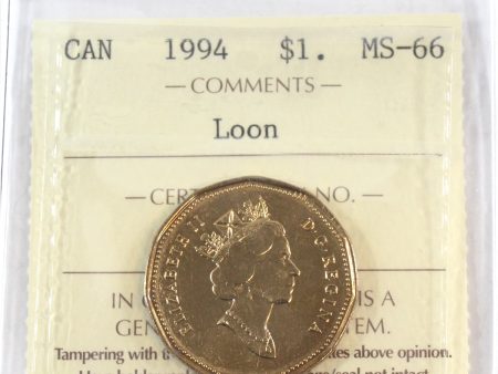 1994 Canada Loon Dollar ICCS Certified MS-66 Discount