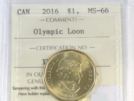 2016 Olympic Canada Loon Dollar ICCS Certified MS-66 Sale